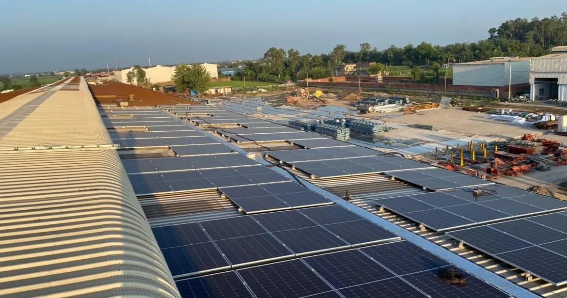 Cheema Boilers Ltd. rooftop solar installation in Kurali, Punjab
